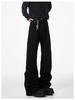 2025 Men's Black Bootcut Micro-Flared Jeans, Slim Straight Leg - Spring/Autumn Vibe
