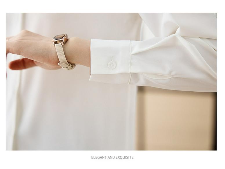 Elegant Women's Green Satin Shirt - Spring 2026 New Arrival, Perfect for Professional Interviews