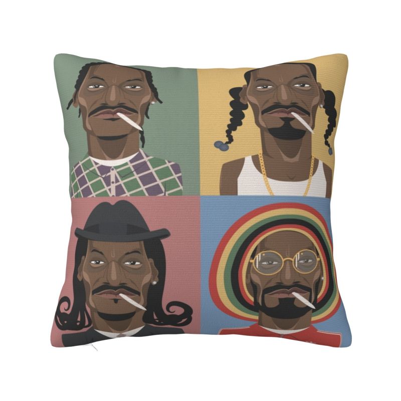 Rapper Music Snoop Dogg Cushion Cover X Cm Polyester Velvet Throw Pillow Case For Sofa Car Decoration Bedding Pillowslip