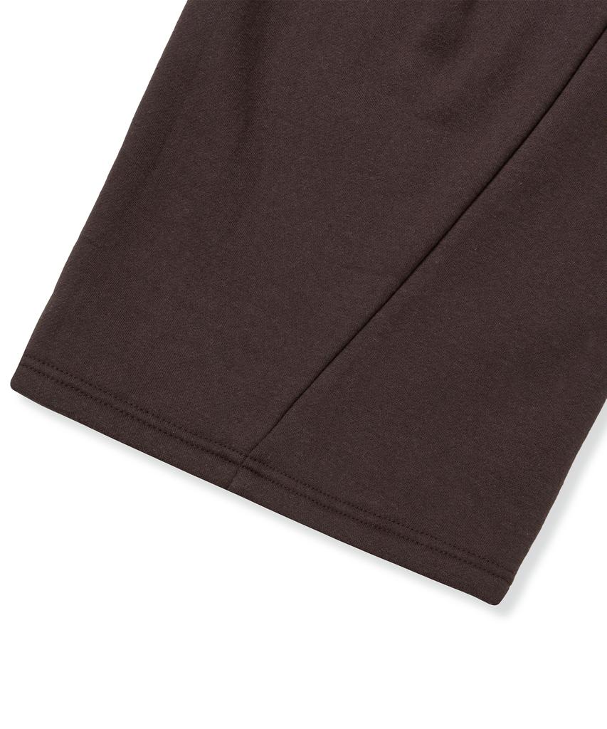 BROWNBREATH Tag Two Tuck Wide Sweat Pants - Dark Brown