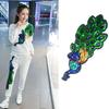 Zhen Mei Blue Peacock Sequin Embroidery Patch