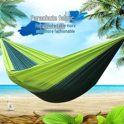 Lehká dvojitá houpací síť z padákoviny pro venkovní použití, cestování a volný čas