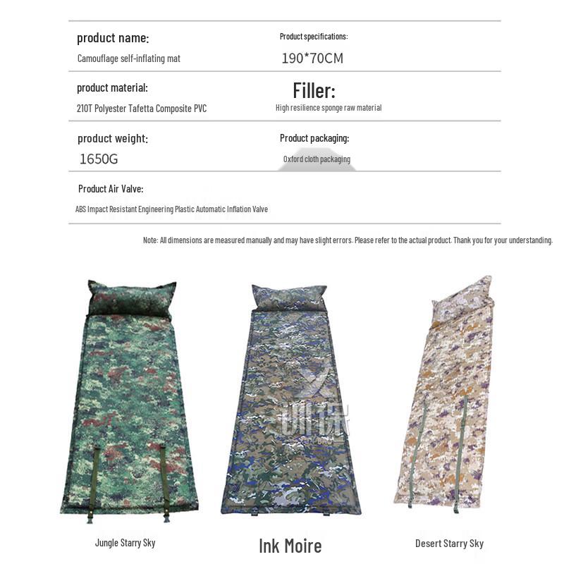 Self-Inflating Camping Sleeping Mat with Pillow