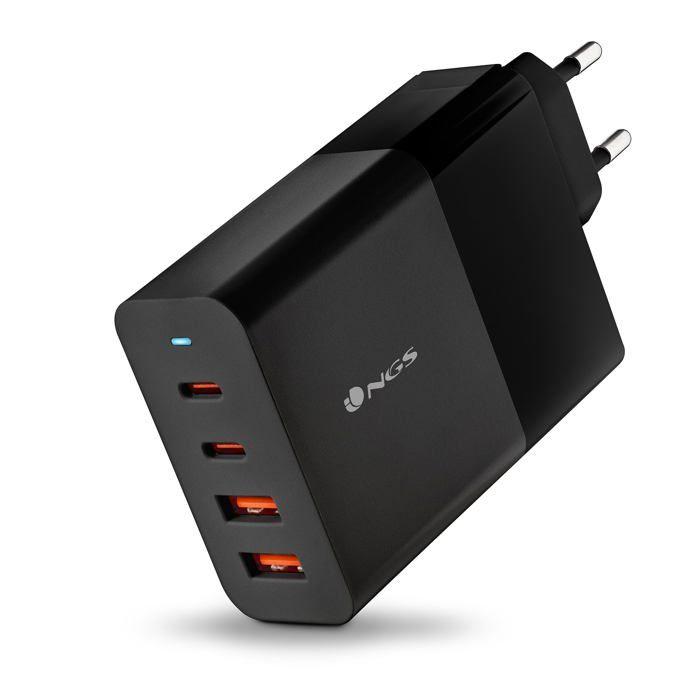 Chargeur mural universel - NGS - BUD 100W - 4 ports - Charge rapide - GaN ignifugé