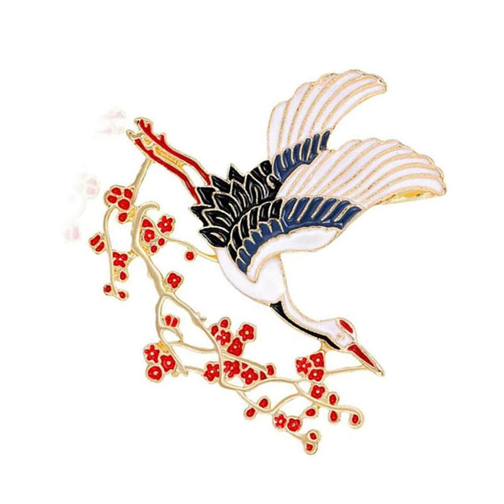 Luxurious Plum Blossom Crane Brooch Stylish Lapel Pin Jewelry Ideal For Fashionable Women Seeking Unique Style