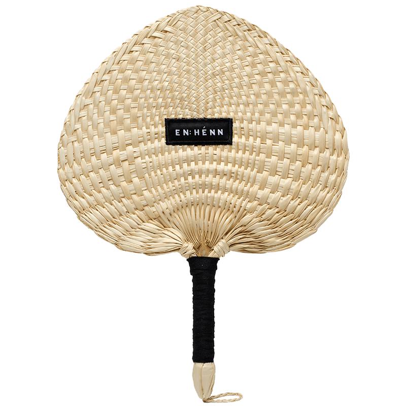 Enhennbaby Hand-Woven Summer Palm Leaf Fan One Size