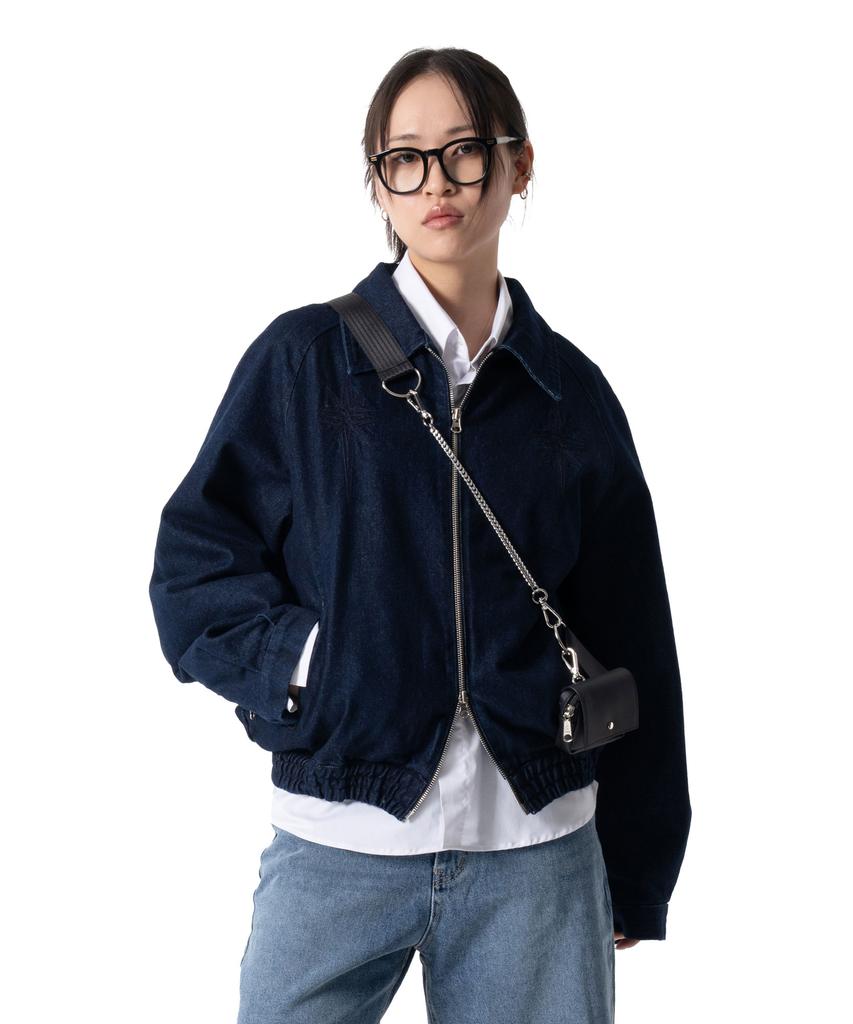 Iugamakaras Needlework Denim Raglan Jacket (Deep Blue)
