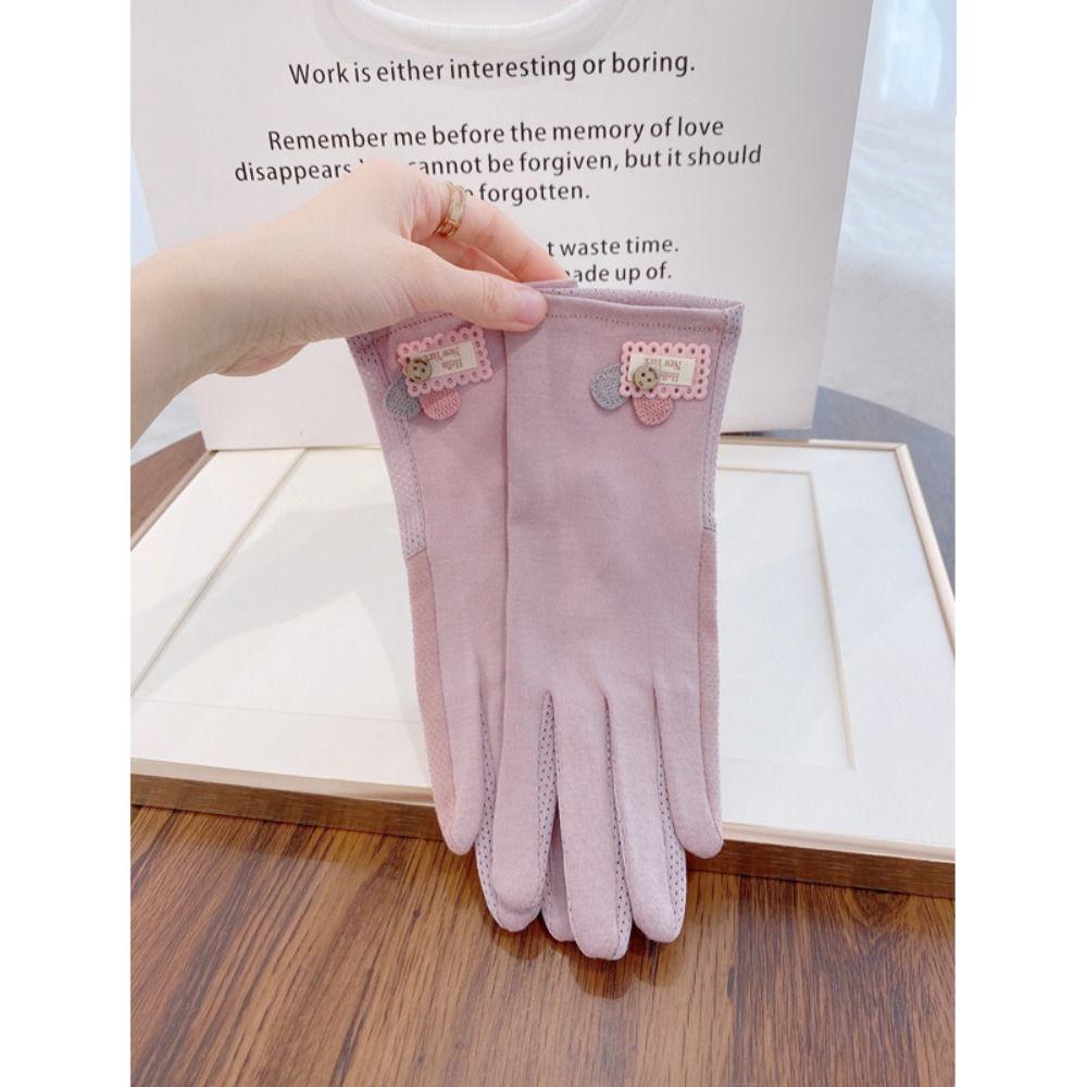 UV Protection Breathable Cotton Gloves Thin Anti-Slip Gloves New Sun Protection Gloves  Women