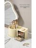 Rotating Light Luxury Skincare Organizer with Pen Holder