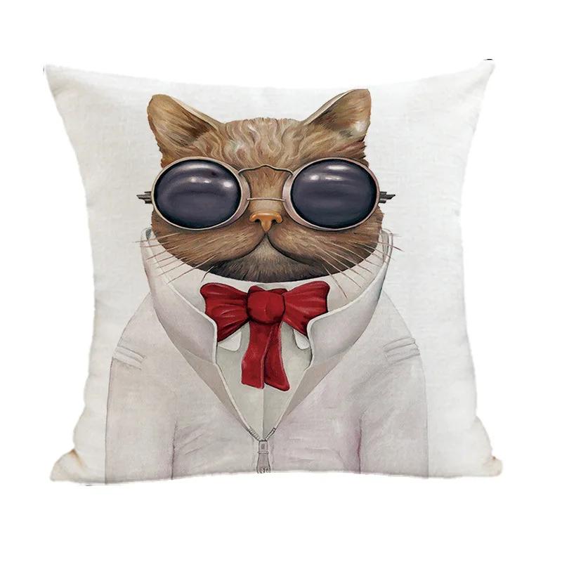 Kreatywna urocza poszewka na poduszkę z poliestru we wzór w zwierzęcy nadruk do dekoracji sofy w salonie domowym poduszka poszewka