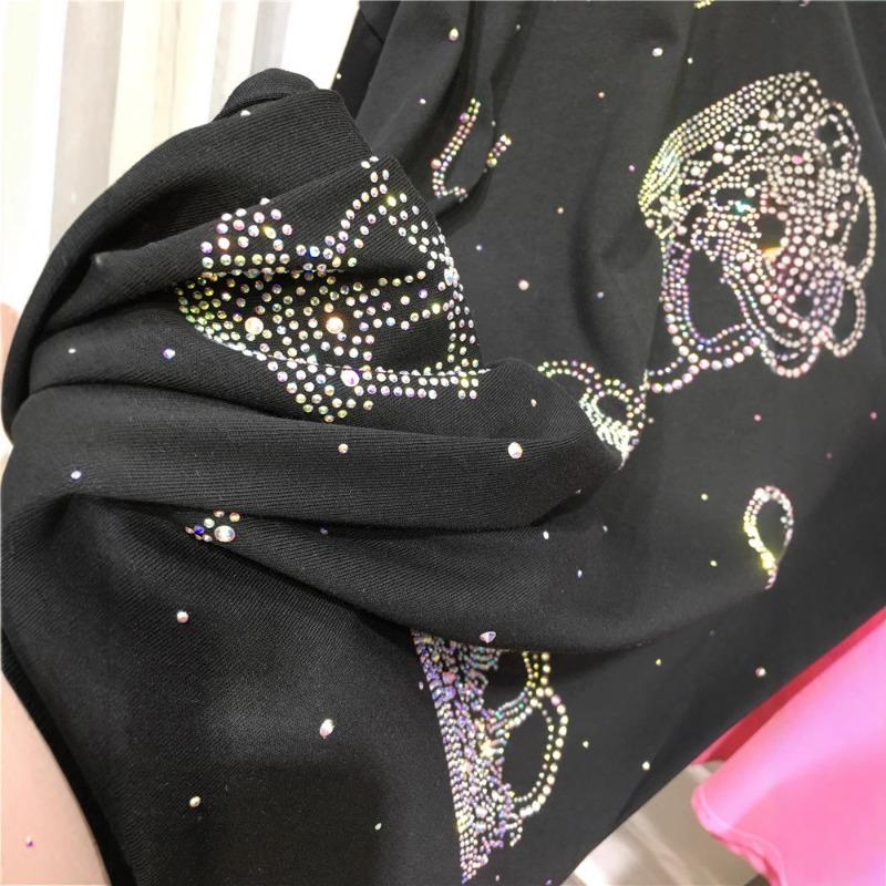 Μοναδική Μπλούζα με Σιδερένιο Τρυπάνι για Γυναίκες Μεγάλου Μεγέθους, Νέα Μπλούζα Κοντομάνικη