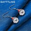 Luxurious 925 Sterling Silver Exquisite Santa Claus Earrings for Women Stylish Christmas Gift Jewelry Accessories