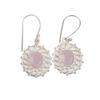 Rose Chalcedony Gemstone 925 Sterling Silver Pink Stone Earrings 1.59" Handmade Jewelry For Women EE-94-16