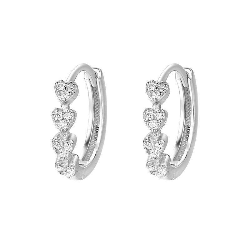 

Серьги-вкладыши в форме сердца с бриллиантовой инкрустацией Изысканные серьги для пирсинга ушей для женщин Серьги в форме сердца Милый и простой стиль