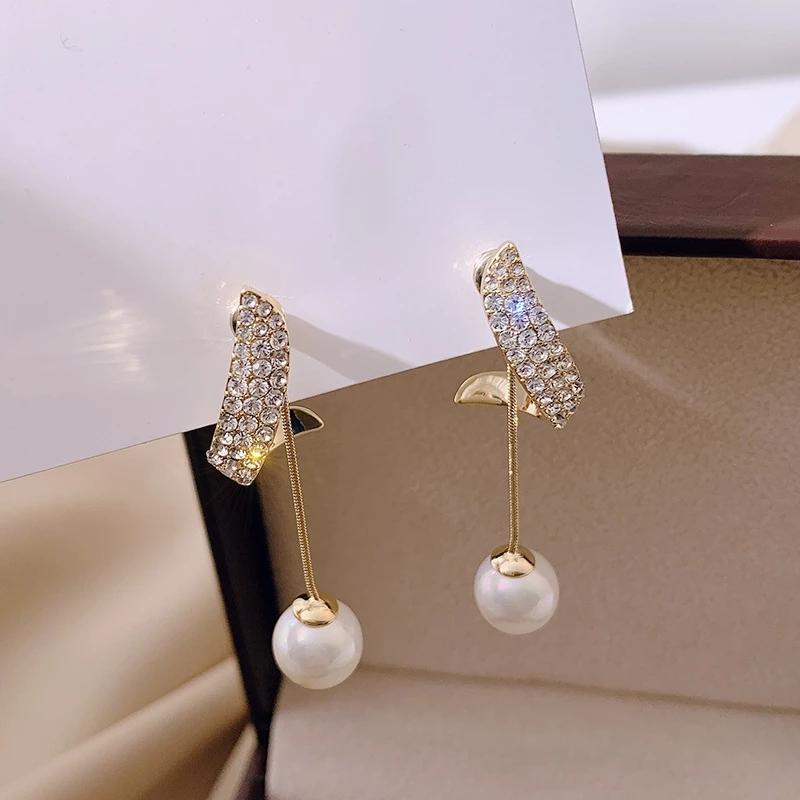 Boucles d'oreilles françaises de luxe en forme de tulipe rose pour femmes, en perles, en Zircon coréen, exquises, bijoux de fête, cadeau de noël