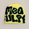 New European and American popular alphabet flame spider skull knitted hat men and women autumn and winter personality hip hop warm