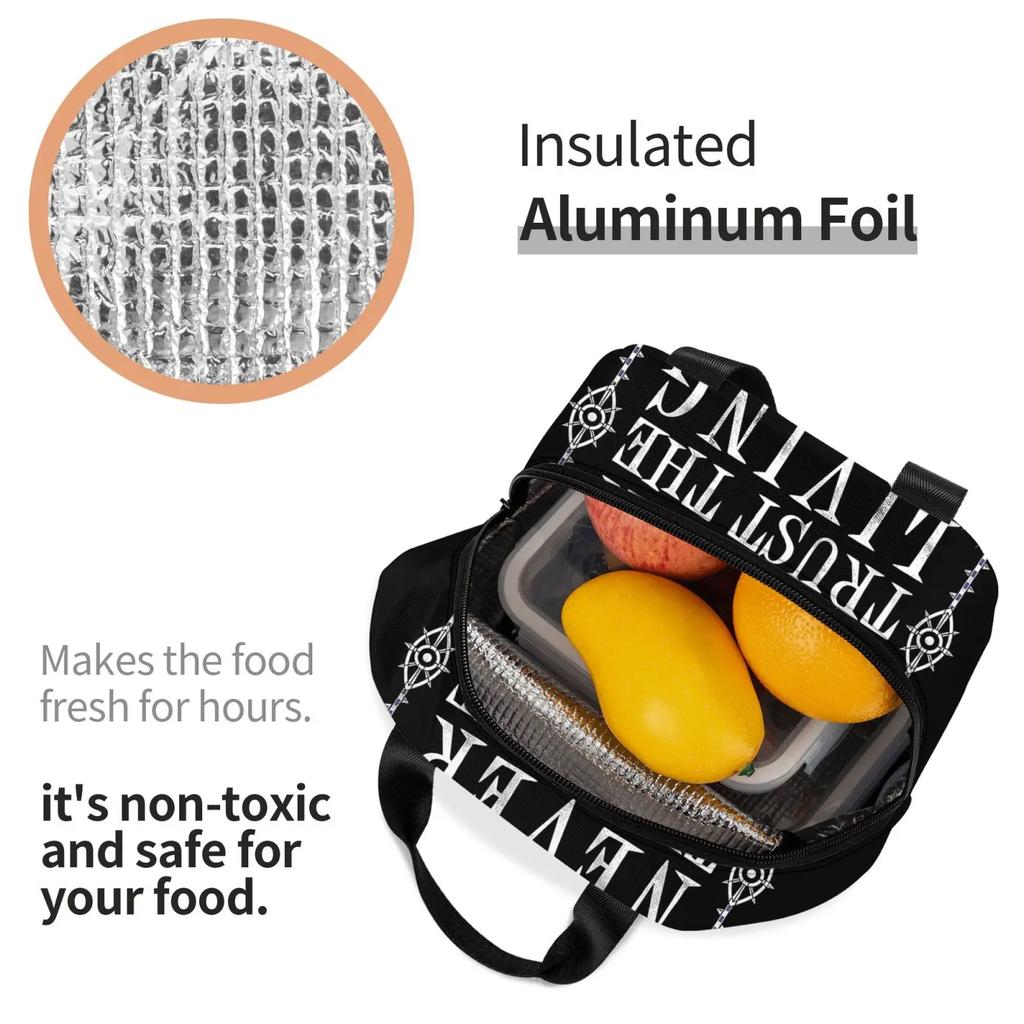 Never Trust The Living Oxford Cloth Waterproof Thick Insulated Bag Work Picnic Bag Large Portable Lunch Box Bento Bag Frozen Bag