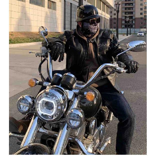 18 Half Helmet Motorcycle Helmet Electric Vehicle Bike Riding Locomotive for Cruiser Retro Four Seasons Unisex Teenager Child