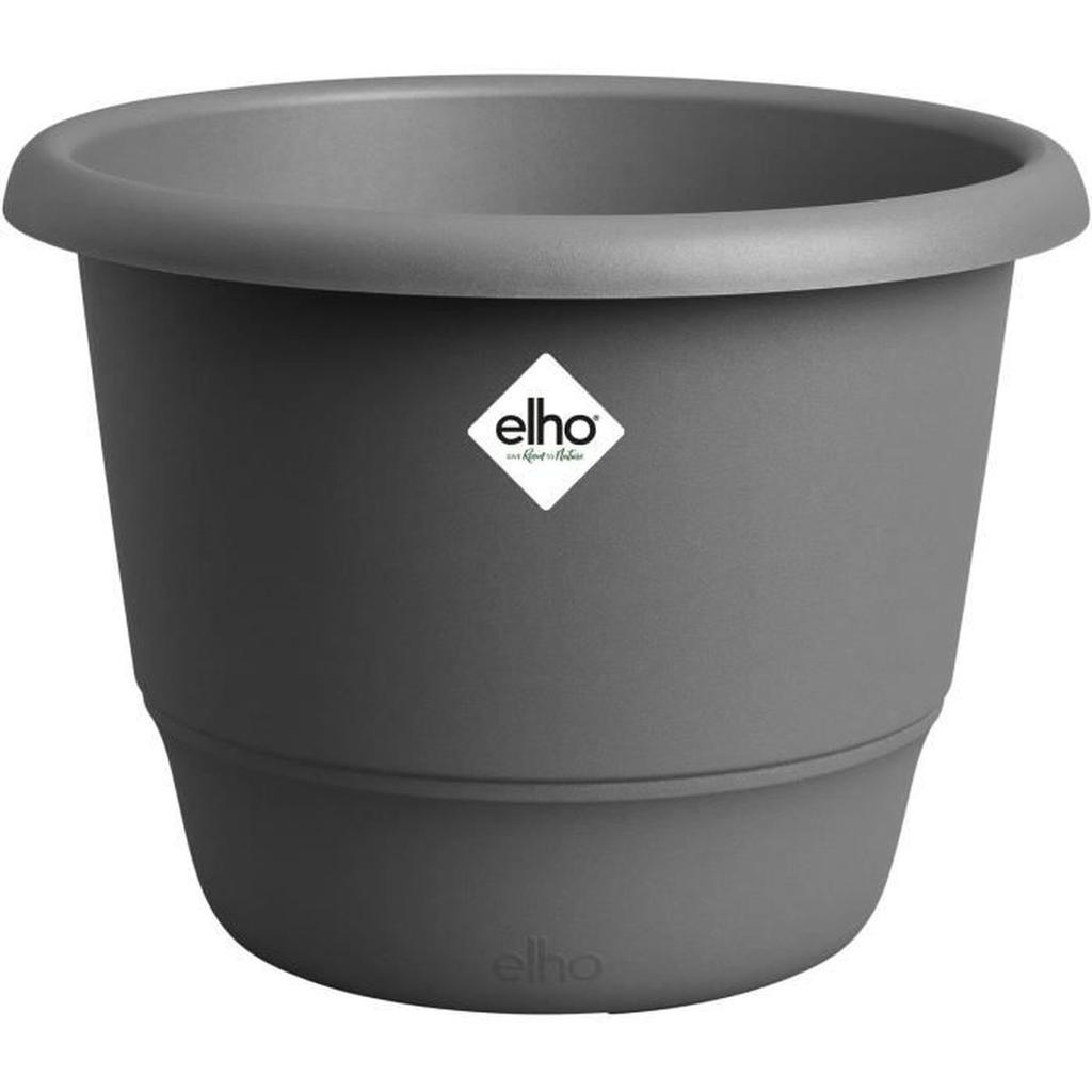 ELHO Pot de fleurs Amiga Rond 40 - Noir - Ø 39 x H 29 cm - Extérieur - 100% recyclé