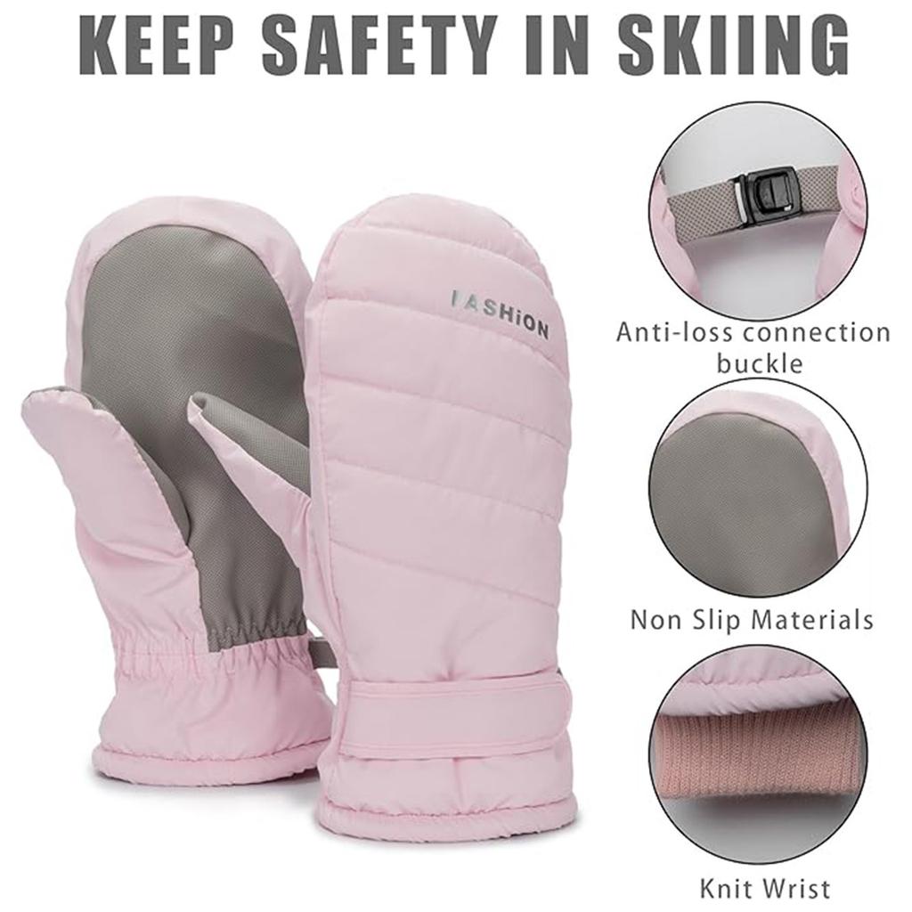 Winter Warm Ski Gloves Waterproof Anti Slip Windproof Thermal Fleece Lining Snow Gloves for Outdoor Sports Anti-skid Mittens