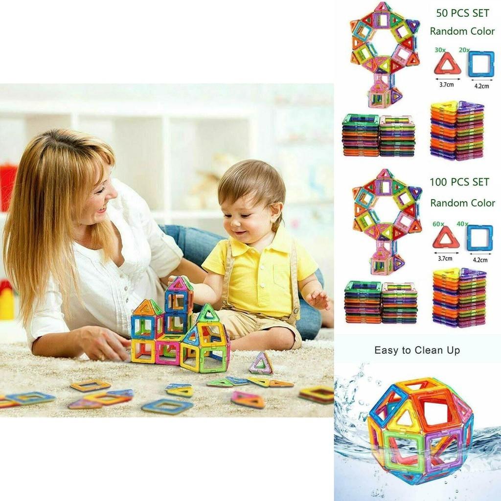 Magnetic Building Blocks Construction Set With Vibrant Multicolor Pieces For Creative Kids And Relaxing Adults