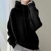 Pile neck sweater women's 2026 winter new solid color loose thick knitted sweater top trendy bottoming shirt women's autumn and winter