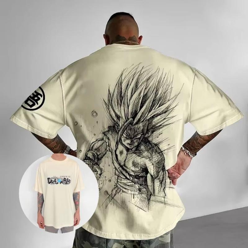 Summer New Arrivals Dragon Ball Anime Peripheral Clothes Classic Comic TShirt Short Sleeve Crew Neck Mens and Womens Couples