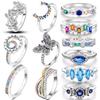 Authentic Copper Ring for Women Zircon CZ Horseshoe Butterfly Geometric Finger Ring Copper Authentic Jewellery