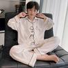 Boys Cotton Pajama Set Long Sleeve Open Front Cartoon Print Home Wear Kids Teens