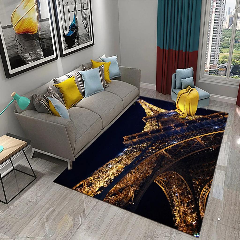 Eiffel Tower Rug Paris France Carpet World Famous Buildings Floor Carpets Bedroom Living Room Decor Area Rugs Door Mat Yoga Mats