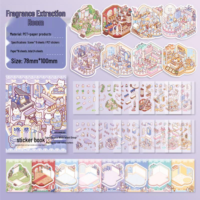 Приключение в зоопарке Цзили: Книга наклеек: Серия «Мяу-Мяу» для создания DIY-сцен