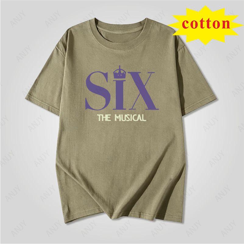 Musical Six Minimalist Printed Tshirt For Both Unisex And Unisex Round Neck Pure Cotton Short Sleeved Top