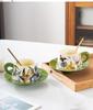 Retro Floral Ceramic Coffee Cup & Saucer Set with Gift Box - Elegant Water Cup Souvenir