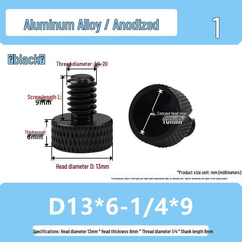 1/4 Aluminum Alloy Hand-Tightened Drone Gimbal Adjustment Screw