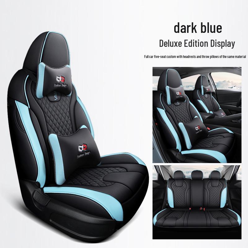 Huse de Scaun Auto din Piele Full-Surround Elantra, Universale, Rezistente la Uzură, pentru Toate Sezoanele, Cinci Locuri.