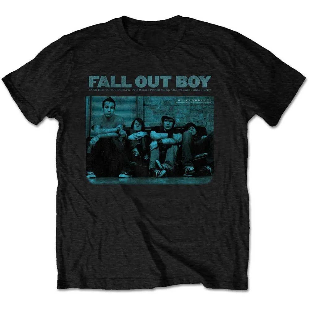 Pop Punk Band Tops Fall Out Boy Take This To Your Grave Photo Print TShirt Casual Loose Short Sleeve Y2k Vintage Tee Unisex