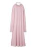 Alpaca Blend Sheer Knit Flared Dress with Tie 09WNO255055PNK1