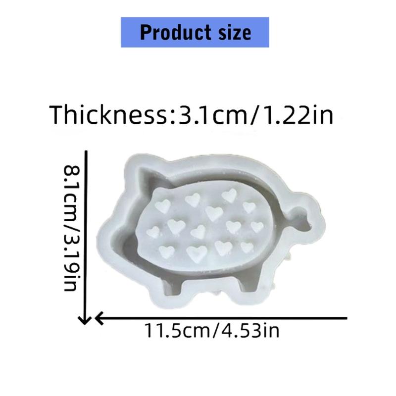 Lovely Pig Silicone Mould Featuring Irregular Heart Hollow Out Designs for Personalize Decorations and Gift