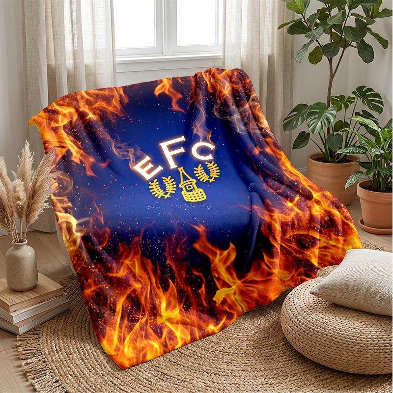 Everton Fußball Druck Flanell Decke, Weiche Warme Leichte Überwurfdecke für Sofa Bett Camping