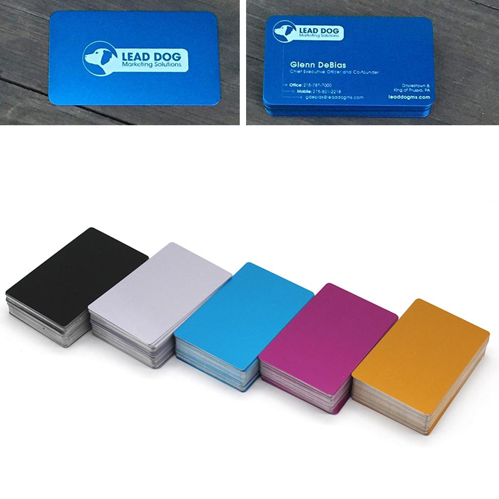 Multicolor Aluminum Blank Business Cards Engraving Tags Mark Impressive Business Visiting Name Cards for Office 100PC