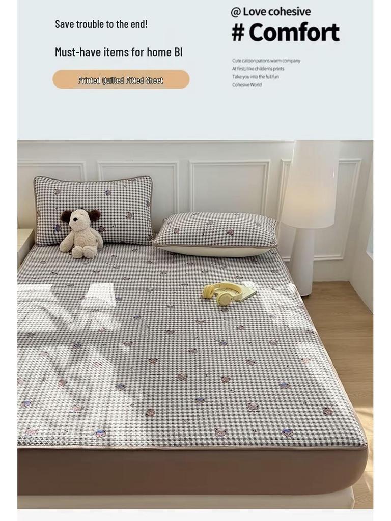 Thickened Quilted Non-Slip Mattress Protector - Single Bed Cover