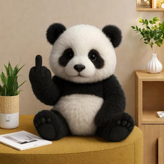 Flip-off Animal Decoration Plush Sassy Hippo Ornament Highland Cow Panda
