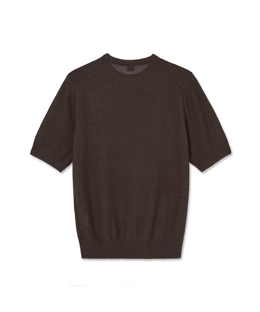 IOLO Cool Linen Half Crewneck_Brown