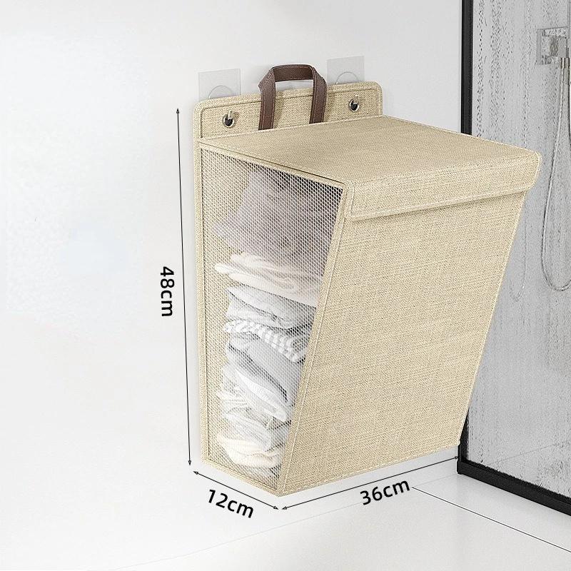 Dirty Laundry Basket Foldable Household Clothes Storage Basket Waterproof Home Organization Storage Supplies Hanging Organizer