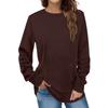 Women's Round Neck Long Sleeve Bottoming Shirt Top Warm Top Casual Sweatshirt