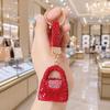 Luxury Rhinestone Scented Sachet Keychain: Crystal Diamond Ceramic Women's Handbag Charm, Perfect Small Gift