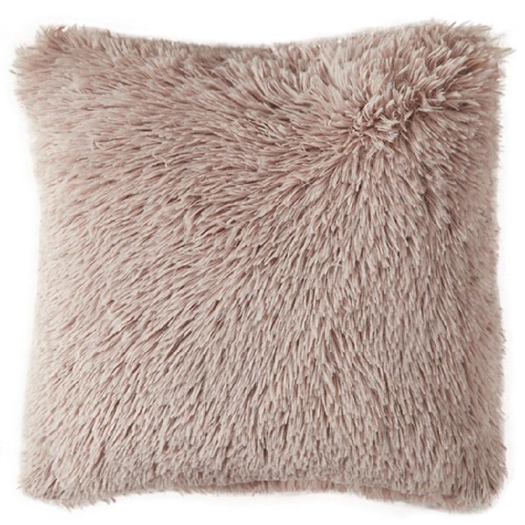 Long Plush Pillow Case Machine Washable Faux Furs Fabric Square Cushion Cover with Zippers Seasonal Home Decors