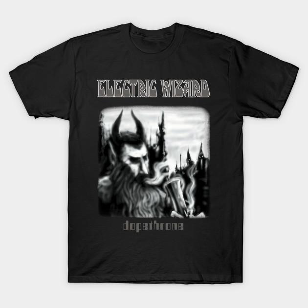 

Men Black Print T-shirt Dopethrone Electrics Wizard Old Schools No-Cut Transfer Paper Print Cotton Tshirt XL чёрный