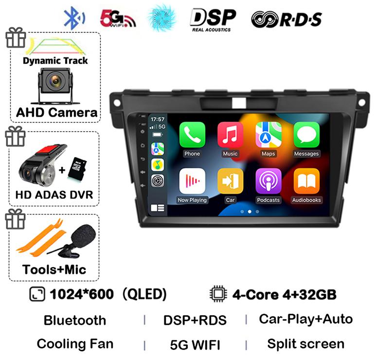Android 14 Carplay For MAZDA CX-7 CX7 CX 7 2007 2008 2009 2010 2011 2012 2013 2014 Car Radio GPS Multimedia Video Player Stereo