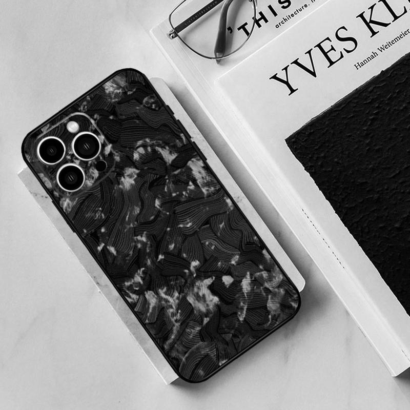 Forged Carbon Case For iPhone 17 Air 15 14 13 12 11 16 Pro Max Mini 15 16 Plus 16e Funda Silicone Cover